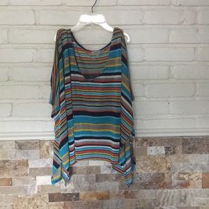 Very colorful and shoulder revealing summer blouse